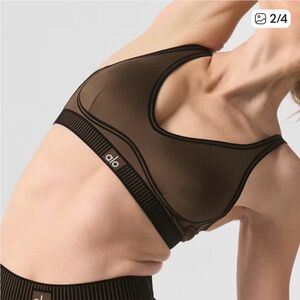 ALO Yoga Espresso Sheer Airlift Line Up Bra